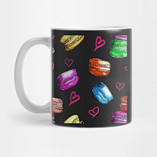 Sweet Macaron Dreams and Hearts Watercolour Mug